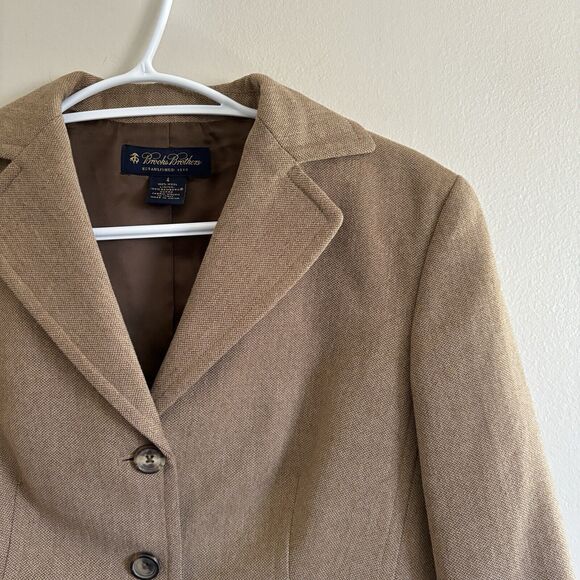 Brooks Brothers Women’s 3 Button Wool Blend Brown Blazer Size 4 - Picture 2 of 9